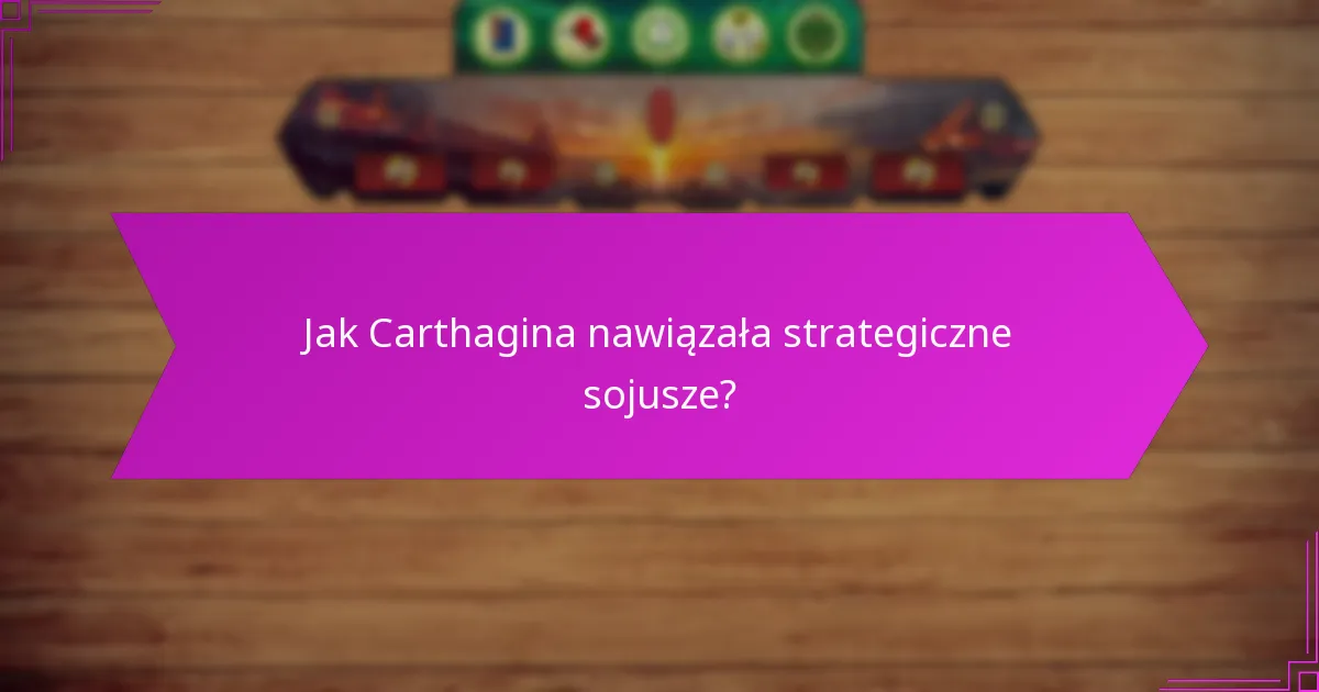 Jak Carthagina nawiązała strategiczne sojusze?