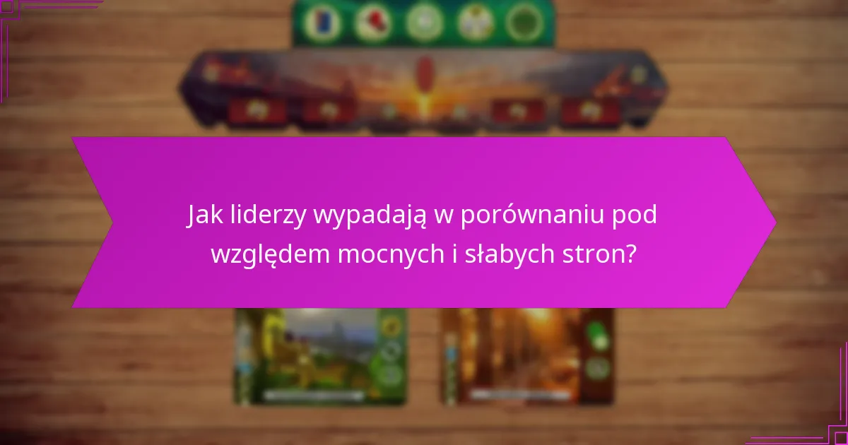 Jak liderzy wypadają w porównaniu pod względem mocnych i słabych stron?