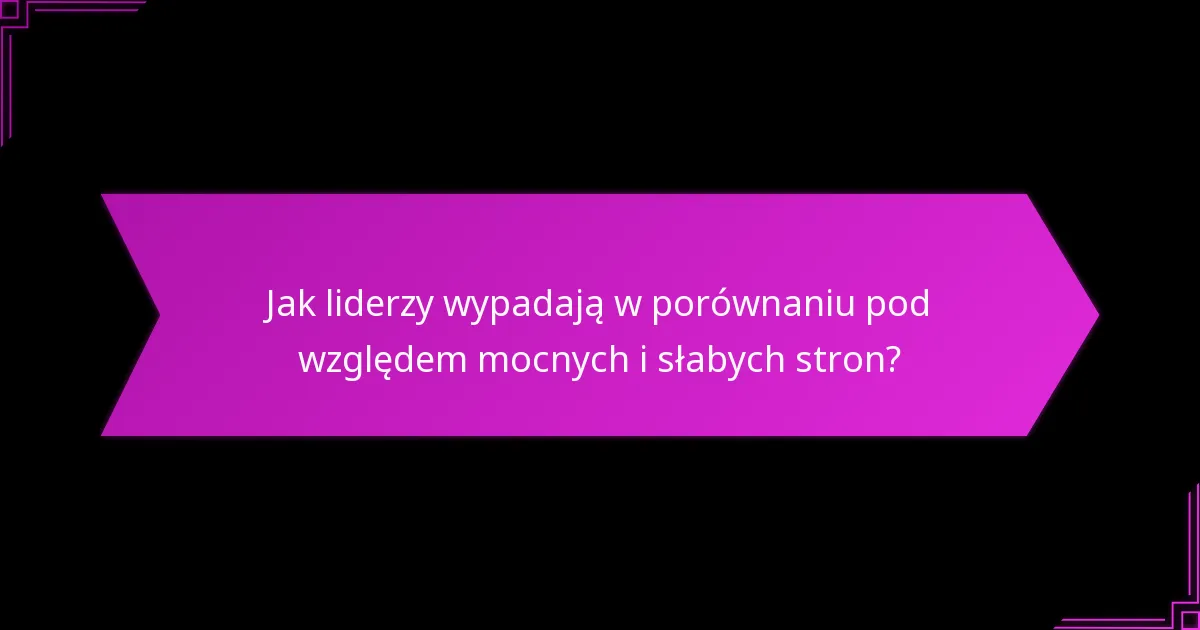 Jak różnią się strategiczne przewagi między liderami?