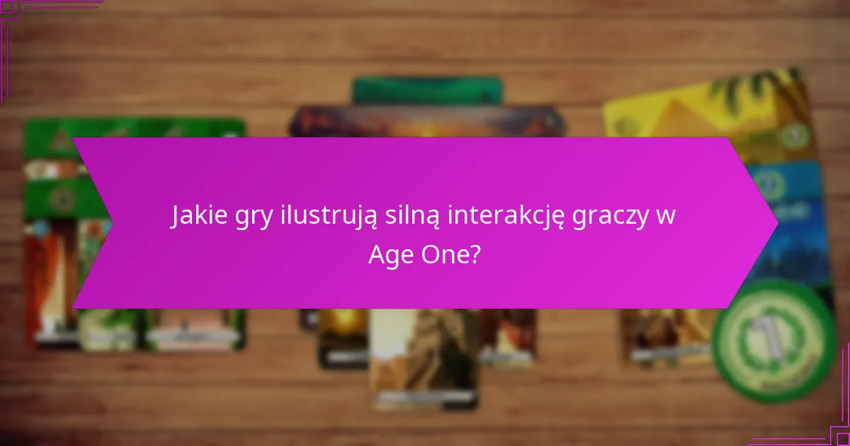 Jakie gry ilustrują silną interakcję graczy w Age One?