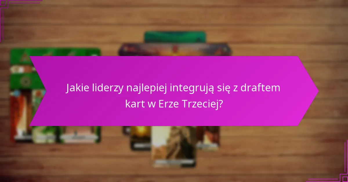 Jakie liderzy najlepiej integrują się z draftem kart w Erze Trzeciej?