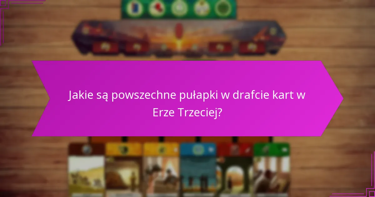 Jakie są powszechne pułapki w drafcie kart w Erze Trzeciej?