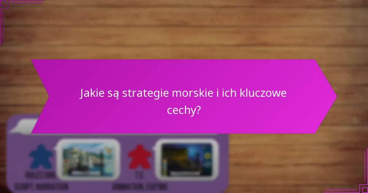 Jakie są strategie morskie i ich kluczowe cechy?