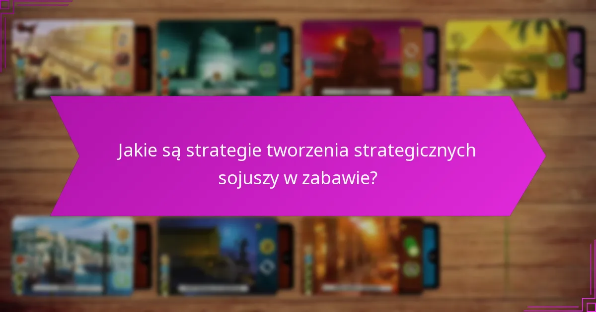 Jakie są strategie tworzenia strategicznych sojuszy w zabawie?