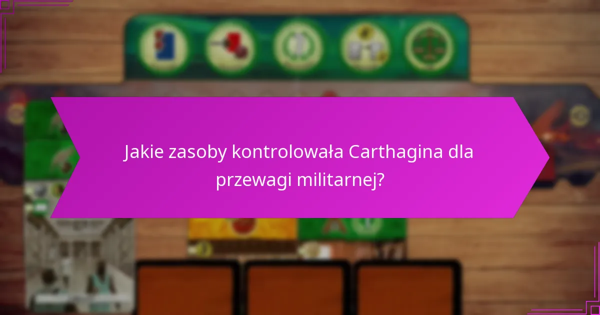 Jakie zasoby kontrolowała Carthagina dla przewagi militarnej?
